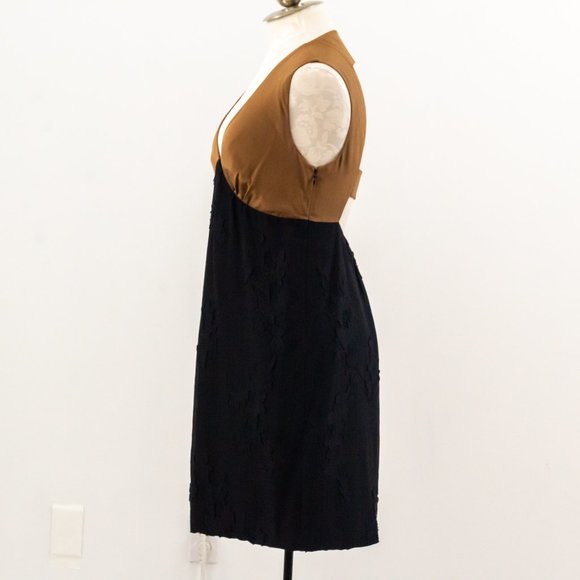 Tibi 8 Silk Colorblock Mini Dress Sheath Black LBD - Picture 5 of 11